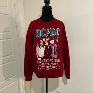 Red ACDC Graphic Sweatshirt